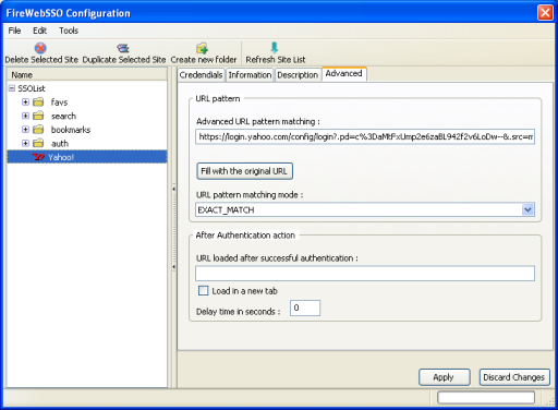 FireWebSSO advanced URL pattern matching.