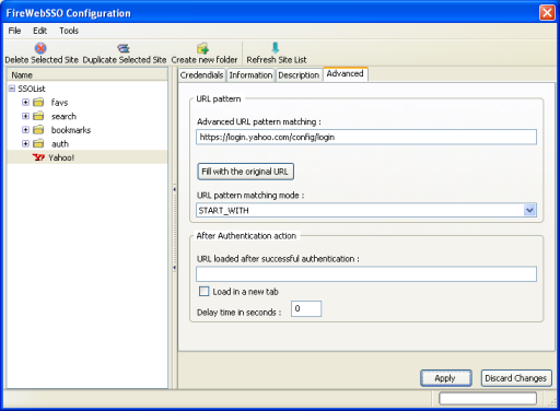 FireWebSSO advanced URL pattern matching.