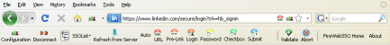 Toolbar in capture mode. FireWebSSO